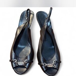 Gucci Black Leather Women's Sandals